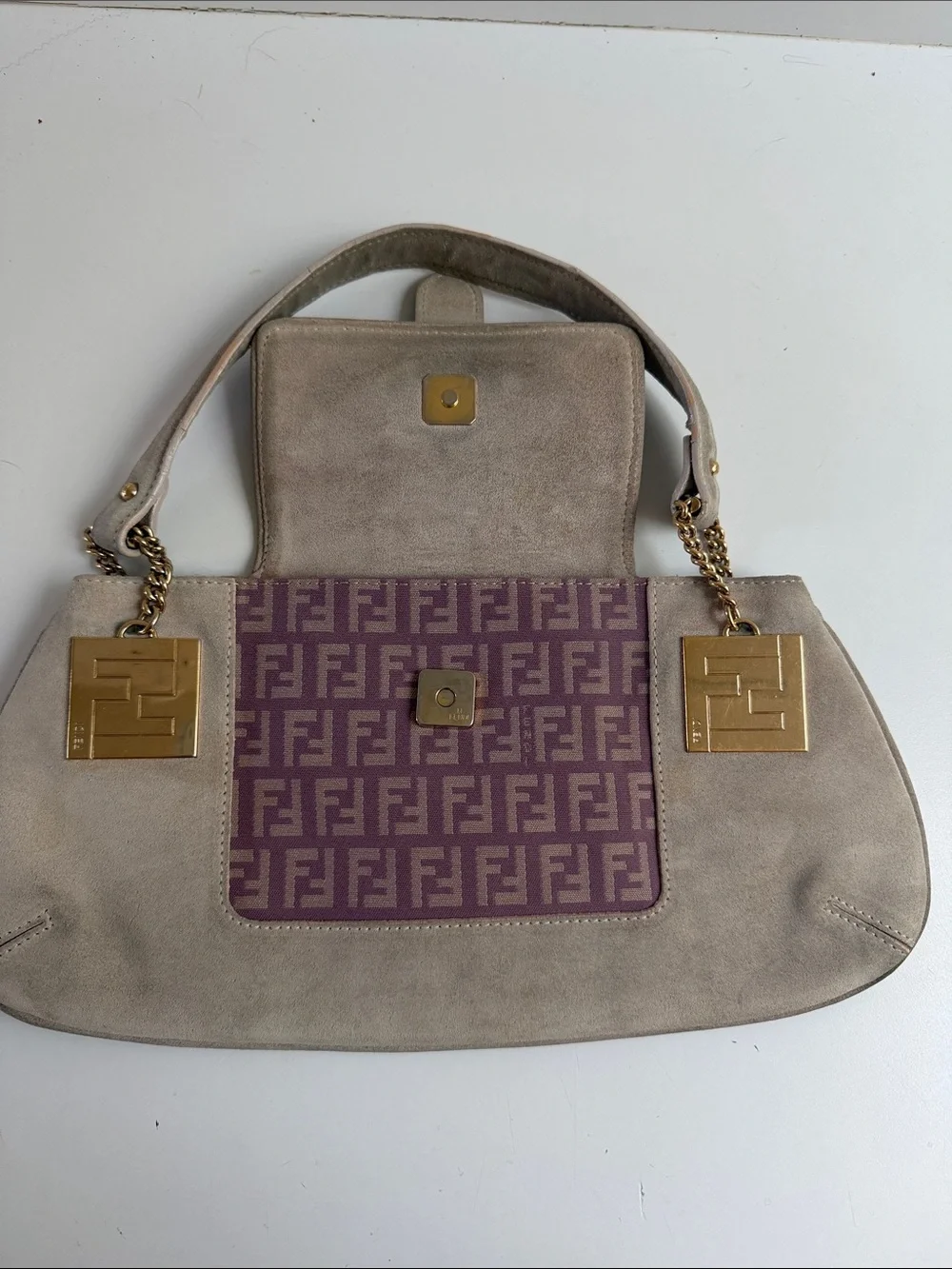 Fendi Zucchino FF shoulder baguette shoulder bag - Picture 3 of 7